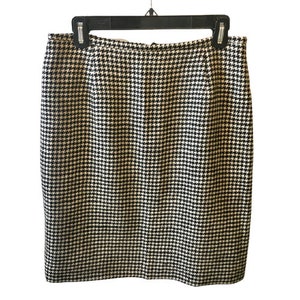 Pencil Skirt Lauren Ralph Lauren Skirt Vintage 90&#39;s Black White Houndstooth Wool 10