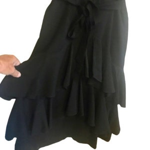 Little Black Dress Vintage Sequin Neckline Flounce Ruffle Hem image 4