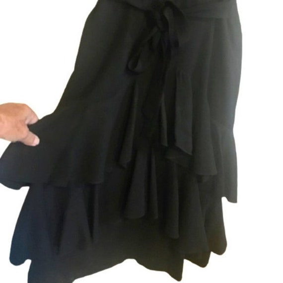 Little Black Dress Vintage Sequin Neckline Flounc… - image 4