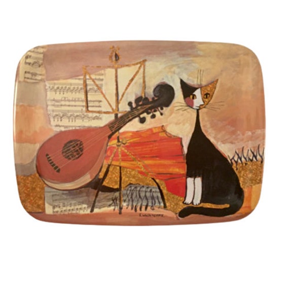 Tray Rosina Wachtmeister Cat Music Pimpernel Art for the Table