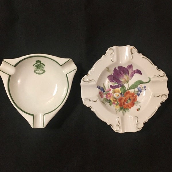 Aschenbecher Trinket Gerichte Lot von zwei Vintage Palace Hotel Madrid und Porcelana de Cuernavaca Sein und Ihrs Trinket Dish Gift