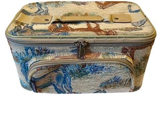 Alfagear Horse Tapestry Train Makeup Case Carry On Hard Sides Vegan Equestrian