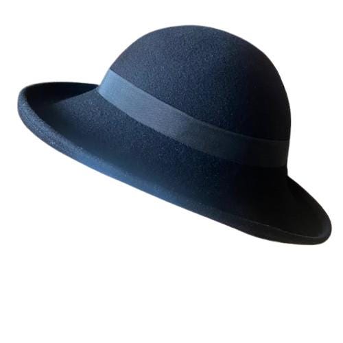 Bollman Doeskin Hat Black Ribbon Detail Mid Century Vintage  display picture 3