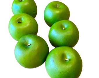 Bright Green Granny Smith Faux Apples Set of Six