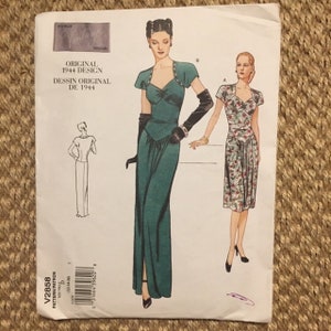 Motif Vogue vintage original 1944 Design non découpé Reproduction taille D Taille 12, 14, 16