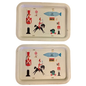 Disney Babes in Toyland Trays Vintage 1961 Metal Walt Disney Productions