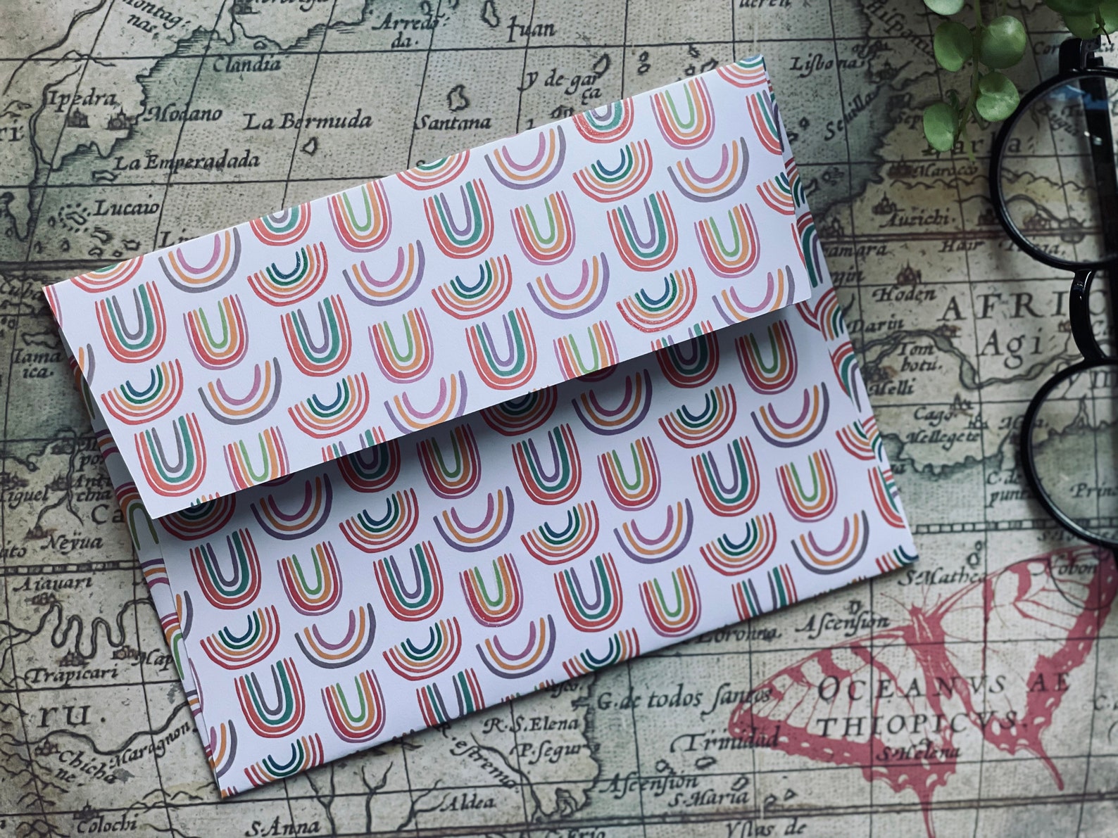 Rainbow Themed Envelopes Multicolor A7 Handmade Envelopes Etsy