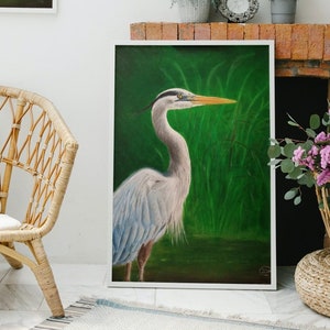 Heron Bird Oil Painting