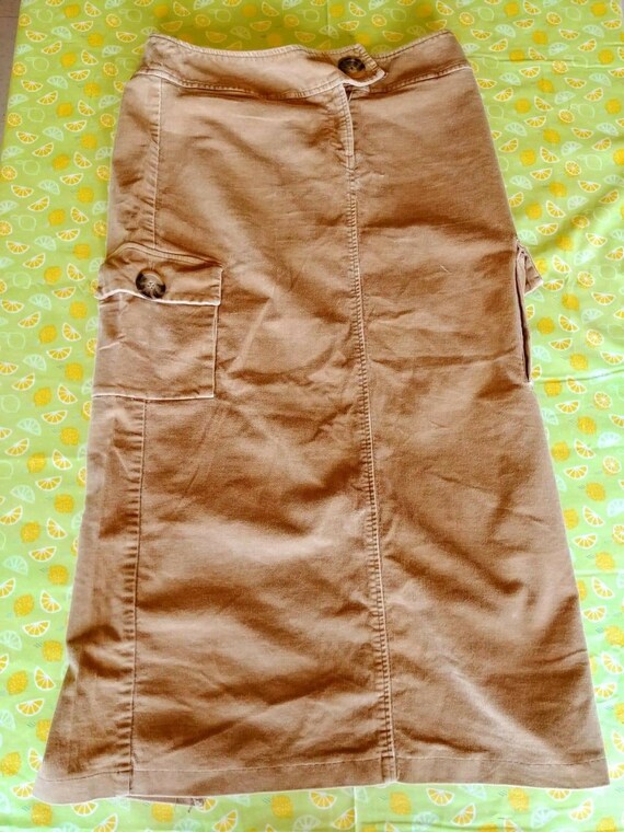 90s Corduroy Brown Maxi Skirt Size 10