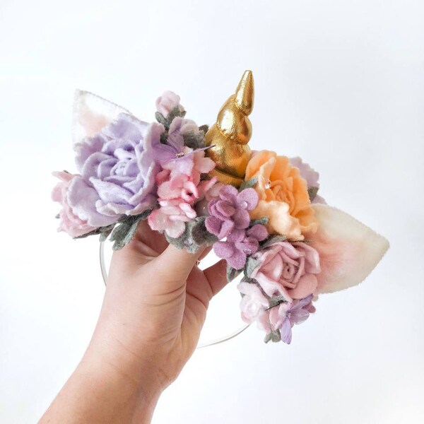 Unicorn Flower Crown Etsy