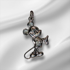 Vintage Early Sterling Silver Mickey Mouse Souvenir Pendant!