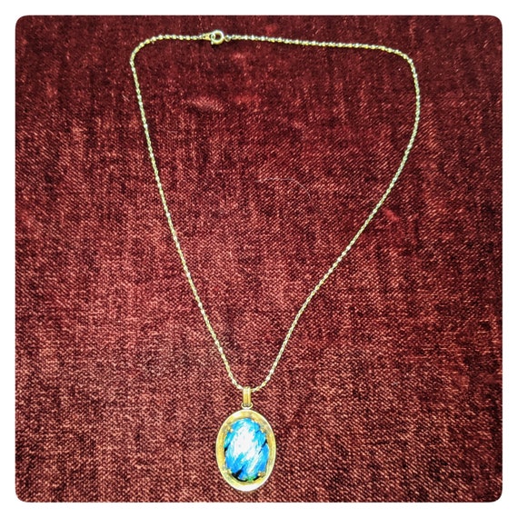 Beautiful One-Of-A-Kind Art Glass and Gold Pendan… - image 8