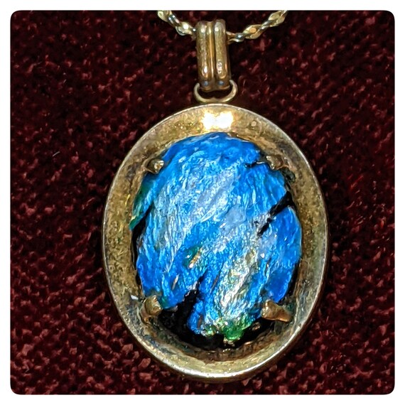 Beautiful One-Of-A-Kind Art Glass and Gold Pendan… - image 3