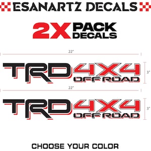 2X Toyota Tacoma TRD OFF Road 4x4 Bed Decals: 2016-2023 Vinyl