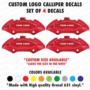 4x Custom Brake Caliper Vinyl Decal, Personalized Caliper Sticker, Vinyl Decal for Caliper, Brake Caliper Vinyl Decal Sticker, Car Stickers