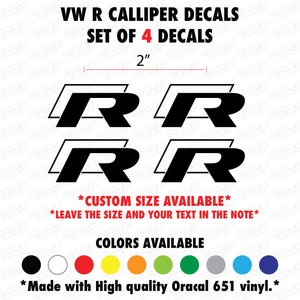 VW R Volkswagen GTI Golf Brakes Callipers Decals set 4X