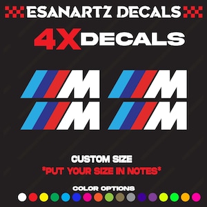 BMW M Power Brakes Calipers Decals 4X Pack: High Gloss UV Gel