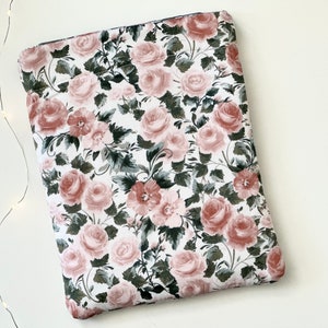 Pink Floral Tablet Sleeve - Custom Tablet Pouch, Cute Flower Gifts for Travelers & Students