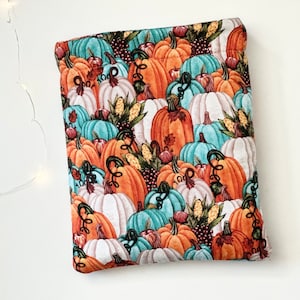 Autumn Pumpkin Book Sleeve - Fall Book Pouch Protector and Book Holder for Books, Bookish Travel Essentials Gifts for Readers