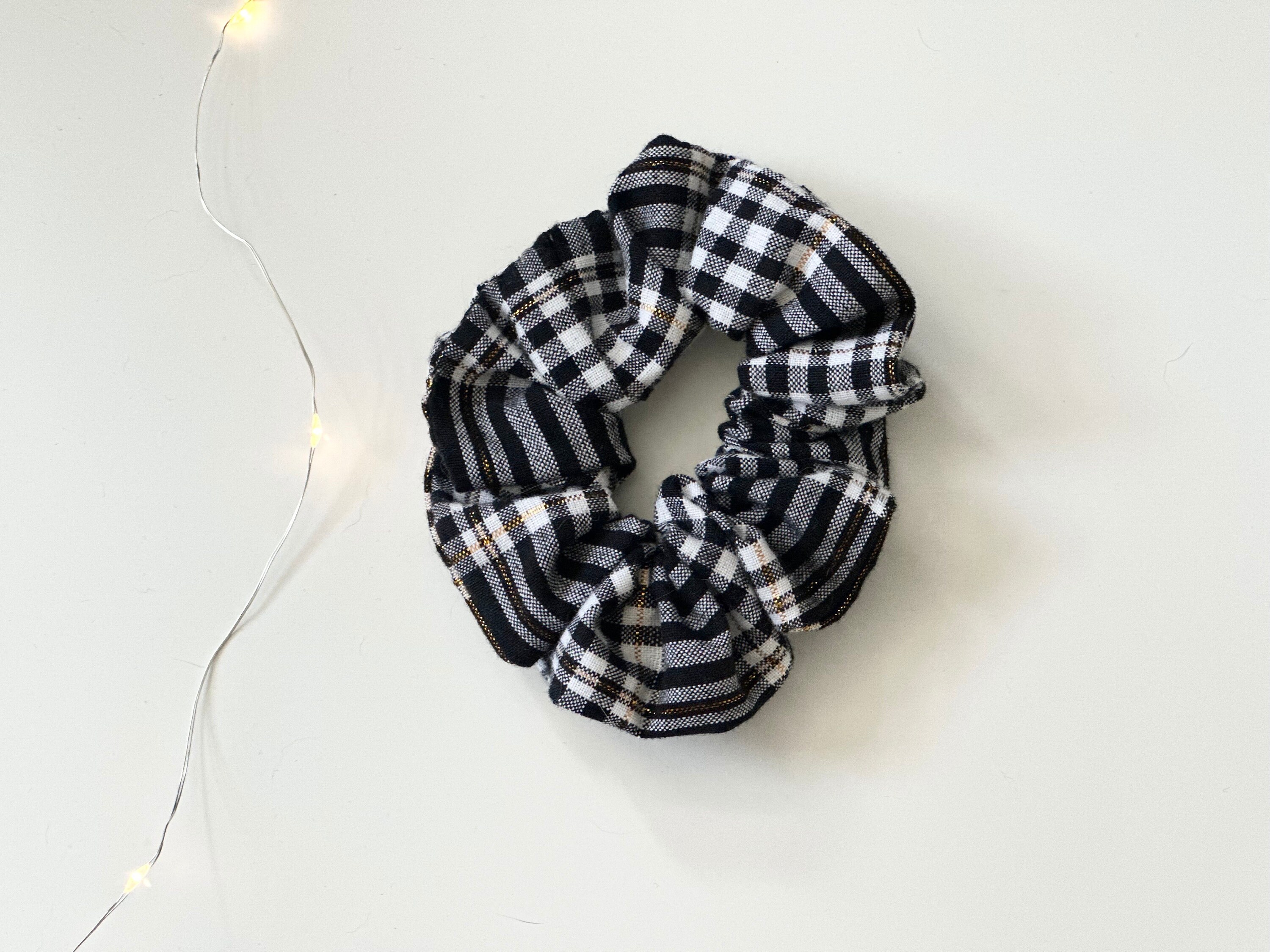 Plaid Scrunchie - Flannel Hair Tie Bracelet , Christmas  display picture 1