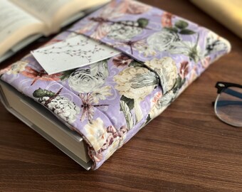 Dragonfly Book Sleeve Pocket Floral Kindle Sleeve Padded Book Sleeve Dragonfly Book Pouch Floral Book Cover Dragonfly Book Jacket