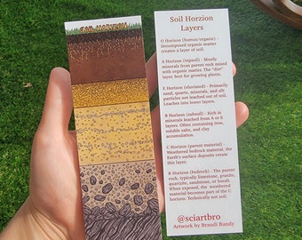 Soil Horizon Anatomy Bookmark - geology - pedology - soil science - science gift - minerals - geologist - science art