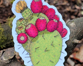 Prickly Pear Cactus Bloom Stardust Sticker