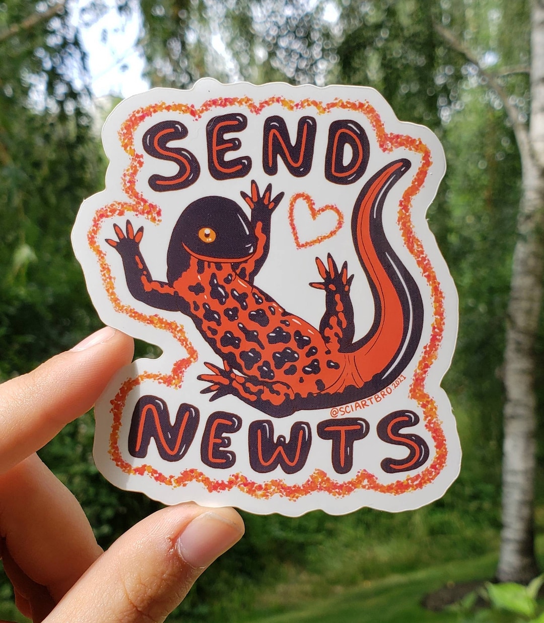 SEND NEWTS Ecology Meme Vinyl Sticker | Herpetology | Salamander | Newt ...