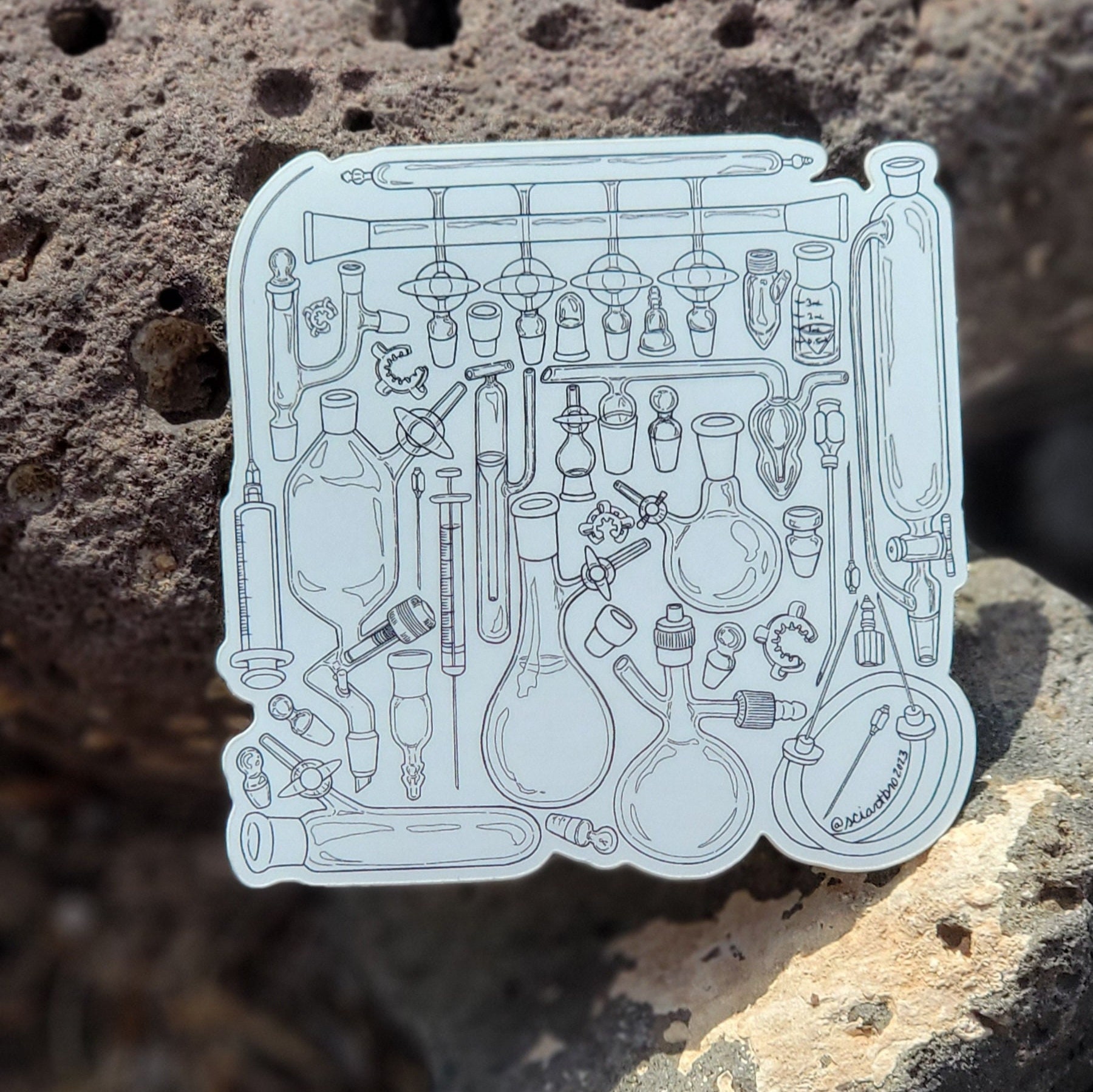 Lab Glassware Vinyl Sticker - Chemistry - Science - science gift - labrat - synthesis - organic chemistry - inorganic chemistry
