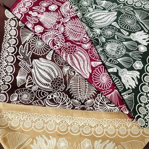 Ordovician/Devonian Fossils Bandana 22&quot; 100% Cotton - paleontology - geology - science gift