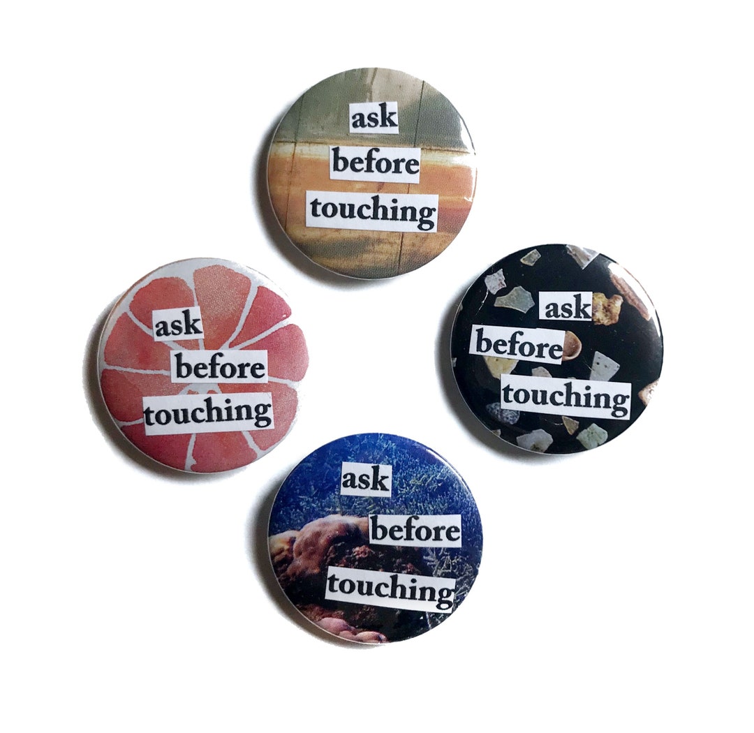 Ask Before Touching OOAK Customizable Pin - Etsy