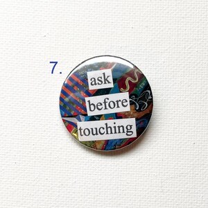 Ask Before Touching OOAK Customizable Pin - Etsy