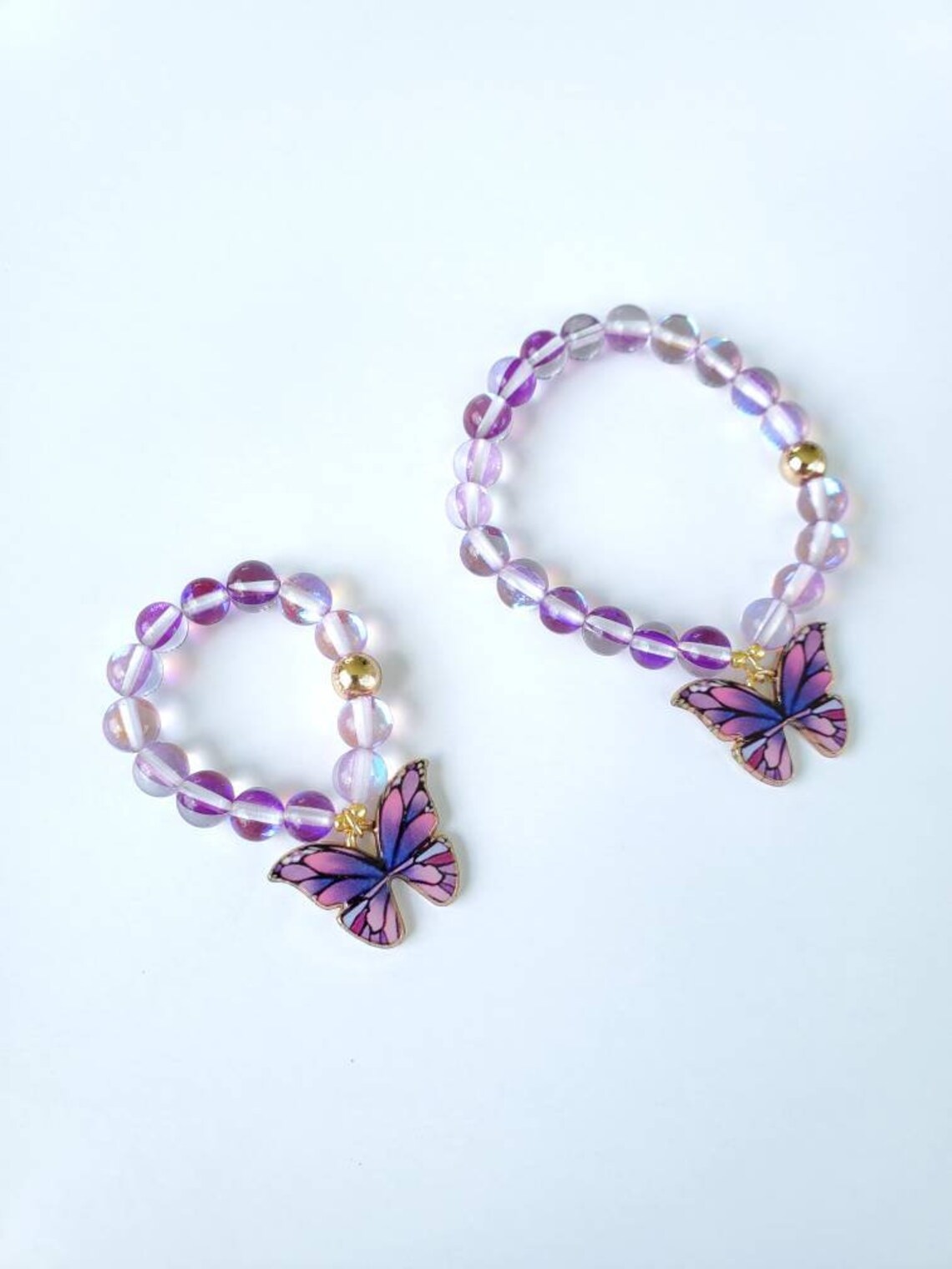 Purple Butterfly Bracelet Etsy