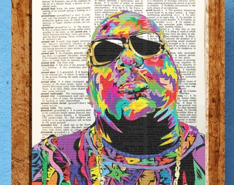 Notorious B.I.G rapper Biggie Smalls artdictionary page art print vintage O83