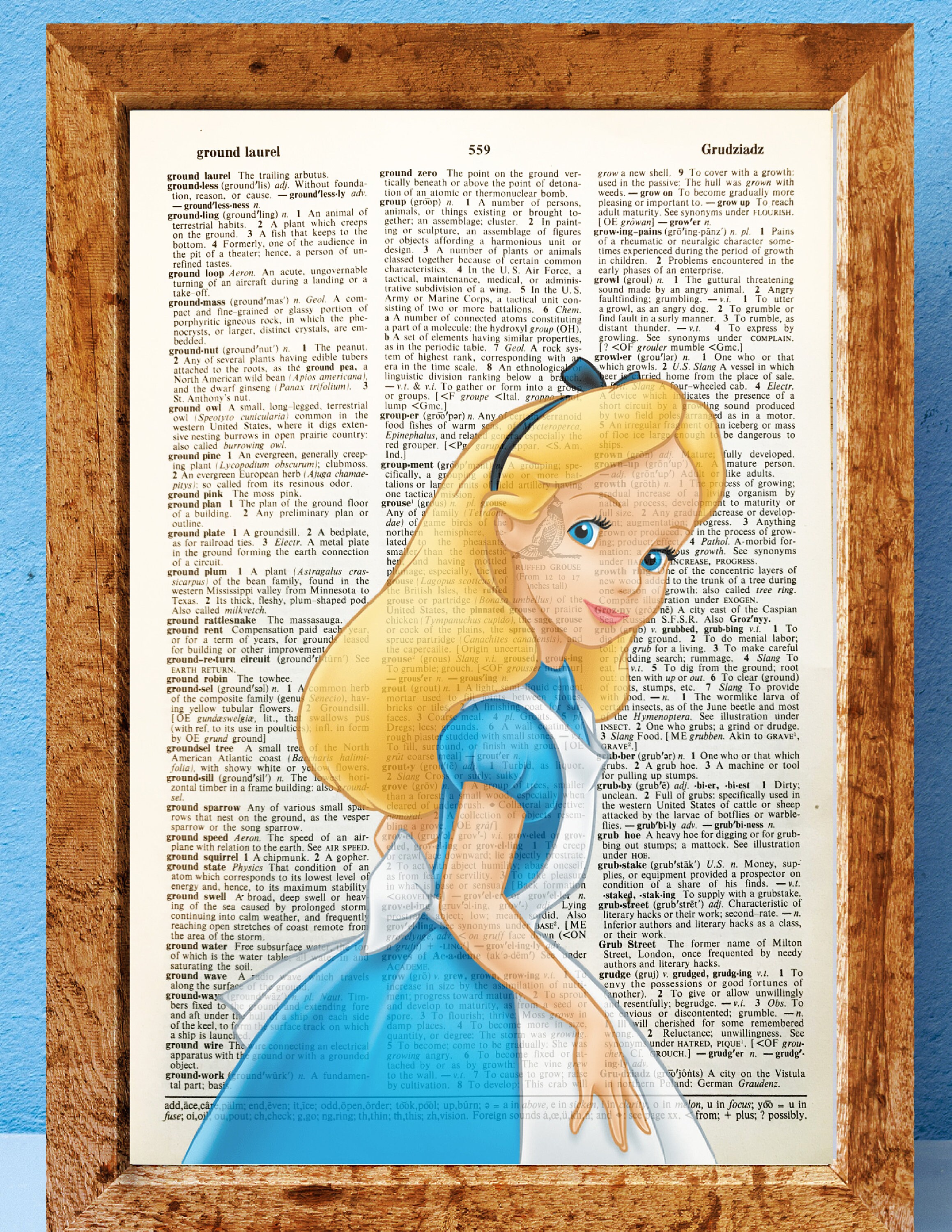 Alice in wonderland-Dictionary page art-Modern art-prints-gift | Etsy