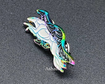 4,5 cm Regenbogen laufender Barsoi - Emaille Pin