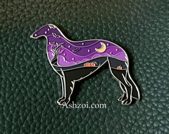 2 ”Spooky Punpkin Patch Barsoi Emaille Pin