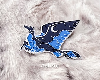 1.5” Pin -  Hound Flying Through the Night - borzoi, silken windhound