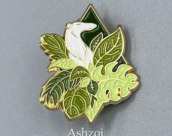 1.5” Borzoi Foliage Pin - gold plated
