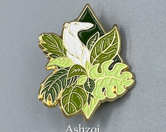 1.5” Borzoi Foliage Pin - gold plated