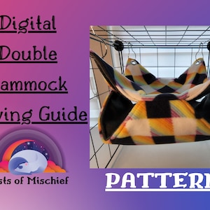 Digital Sewing Guide for double hammock, bunkbed hammock, Small animal bedding, Sew your own!