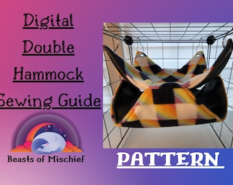 Digital Sewing Guide for double hammock, bunkbed hammock, Small animal bedding, Sew your own!