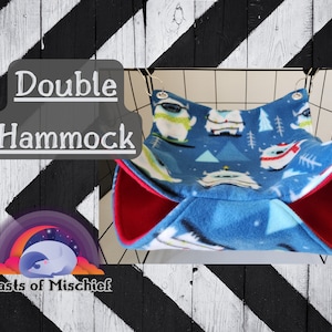 Double Hammock | Bunk Bed Hammock | Two Tier Honeycomb Hammock | Ferret, Rat, Guinea Pig, Chinchilla | Cage Accessories | Ready to Ship