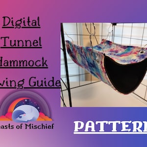 Digital Sewing Guide for Tunnel Hammock, Double decker hammock, Small animal bedding, Sew your own!
