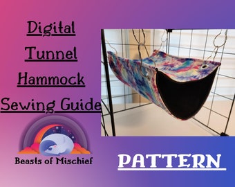 Digital Sewing Guide for Tunnel Hammock, Double decker hammock, Small animal bedding, Sew your own!