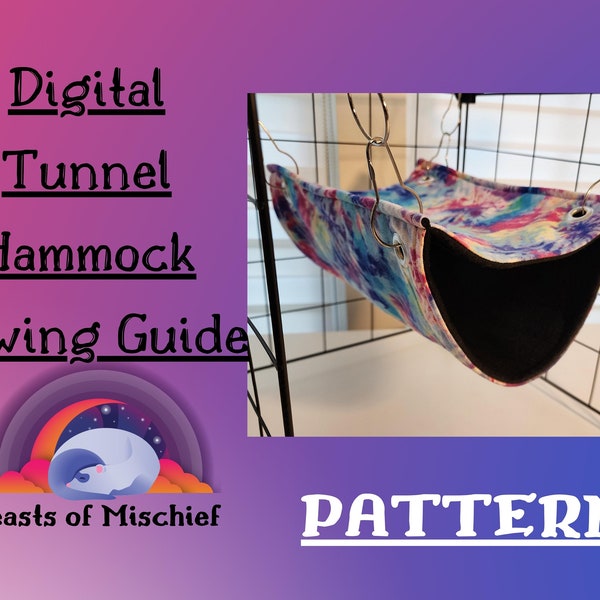 Guía de costura digital para hamaca túnel, hamaca de dos pisos, ropa de cama para animales pequeños, ¡Cose la tuya propia!