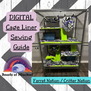 Digital Sewing Guide for Cage Liners, Critter Nation Cage Liners, Ferret Nation Cage Liners, Small animal bedding, Sew your own! Viillains