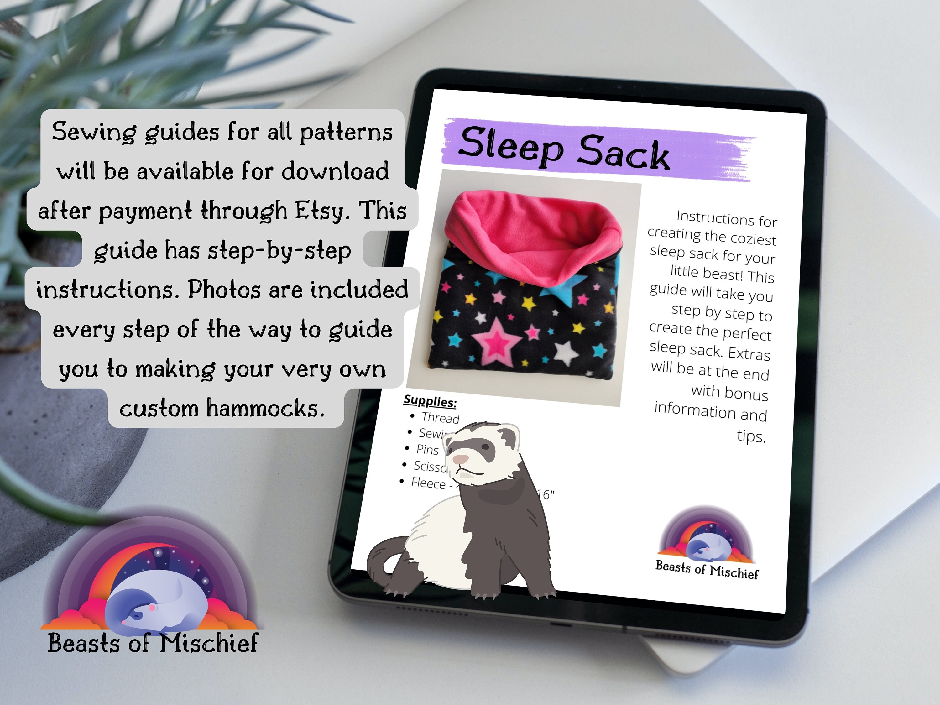 HAMMOCK BUNDLE Digital Sewing Guide for Sleep Sack, Cuddle Sack, Flat