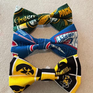 Dog Bow Tie with sports themed pattern. Seasonal and novelty patterns available - message me