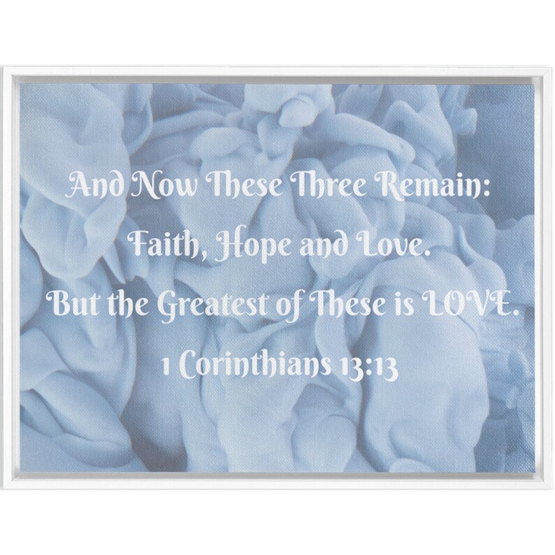 Light Blue Wall Art Home Decor Canvas with Christian Scripture Etsy